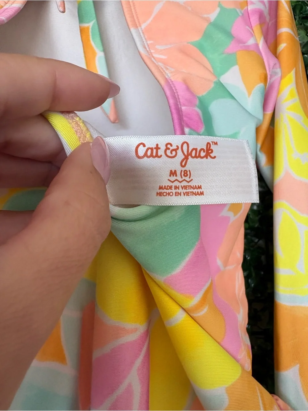 Cat & Jack Girls' Long Sleeve Floral One-Piece Swimsuit - Pastel Multicolor